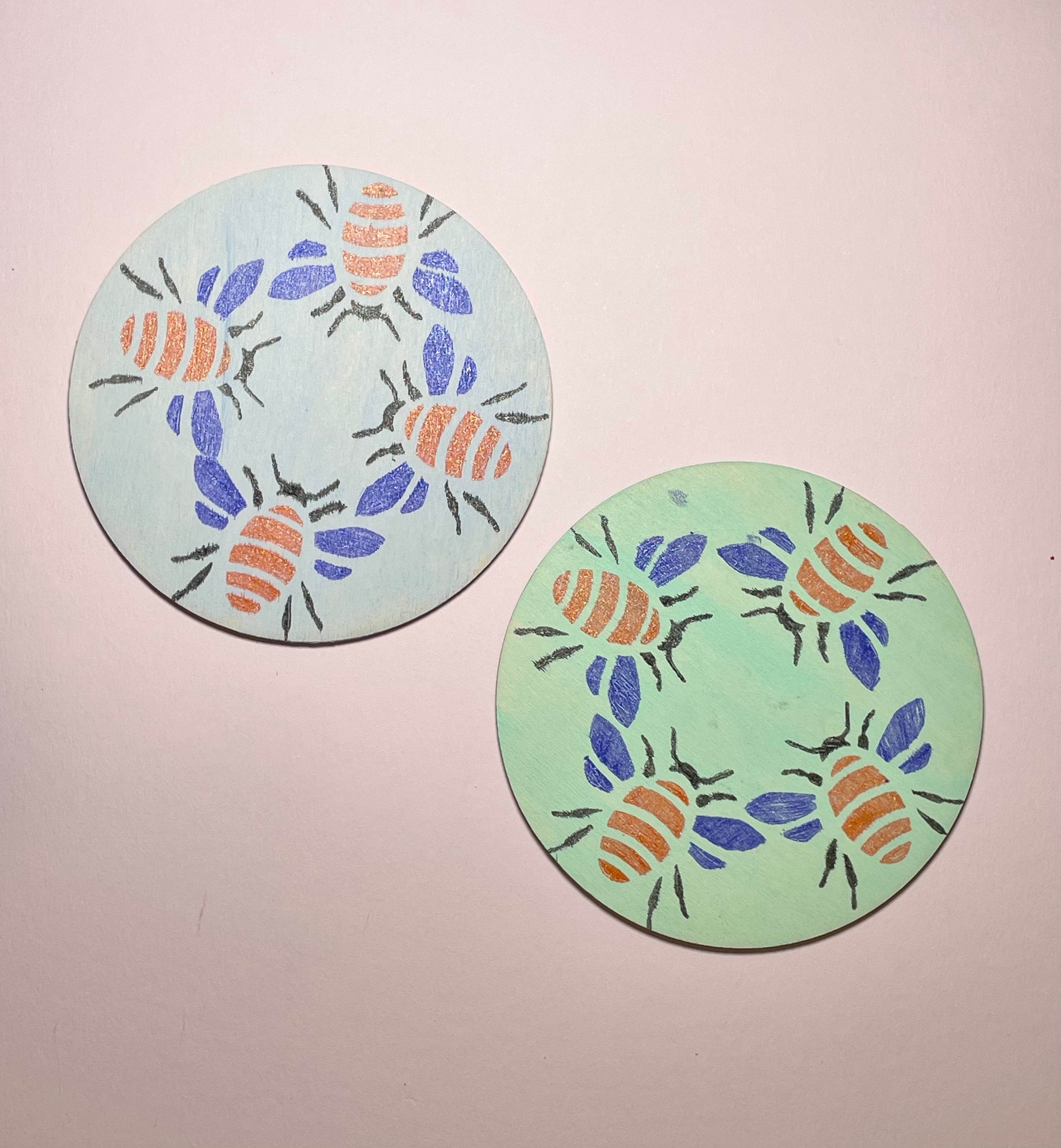 Bumblebee coasters