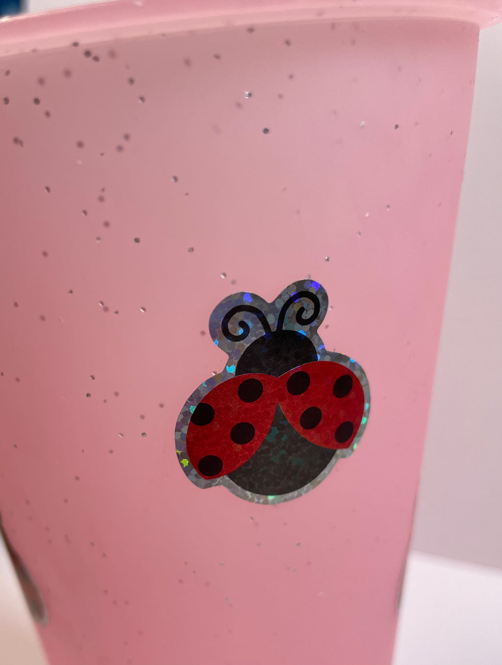 Pink ladybird tumblers (700ml comes with lid and straw)