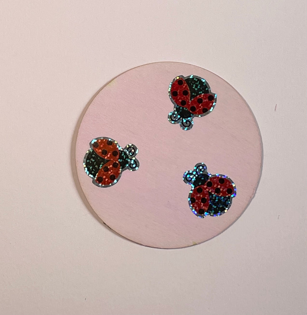 Pink ladybird coaster