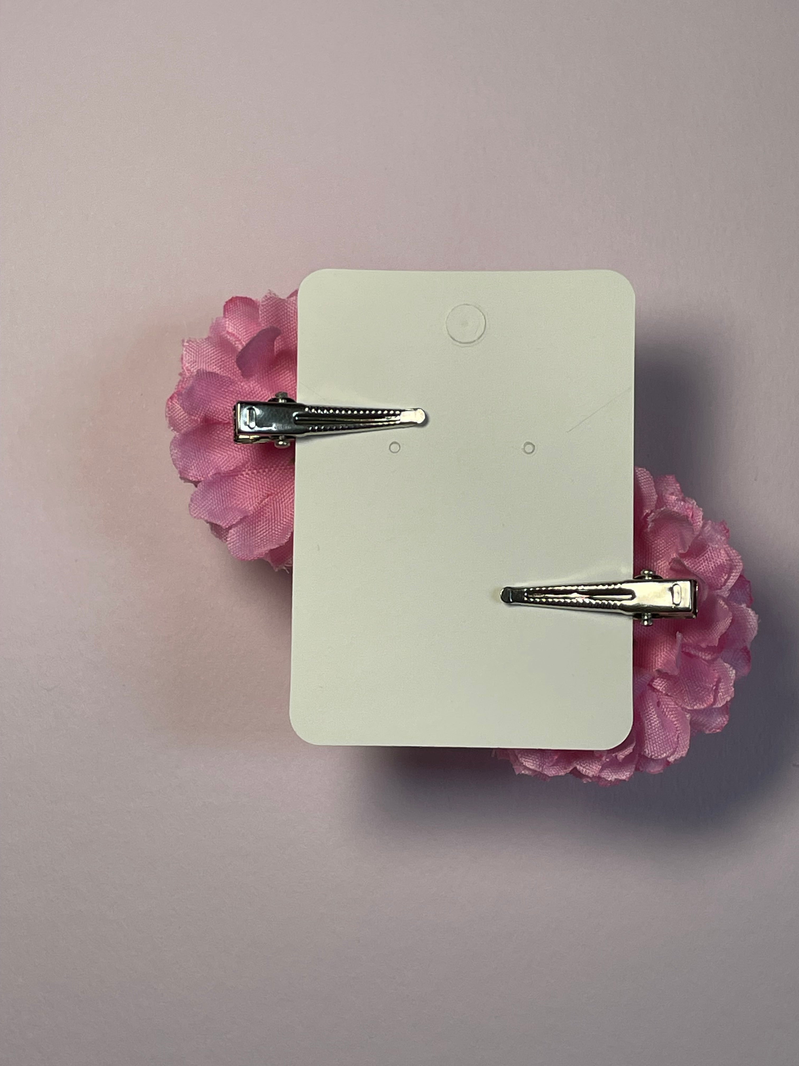 Pink flower hair clips (pack of 2)