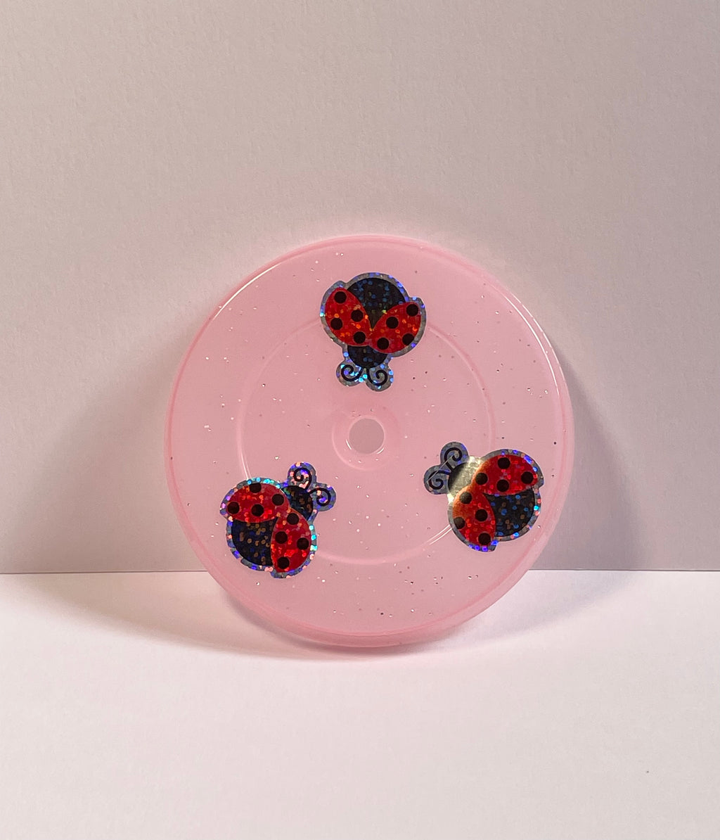 Pink ladybird tumblers (700ml comes with lid and straw)