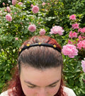Black and gold butterfly and rose headband