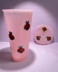 Pink ladybird tumblers (700ml comes with lid and straw)
