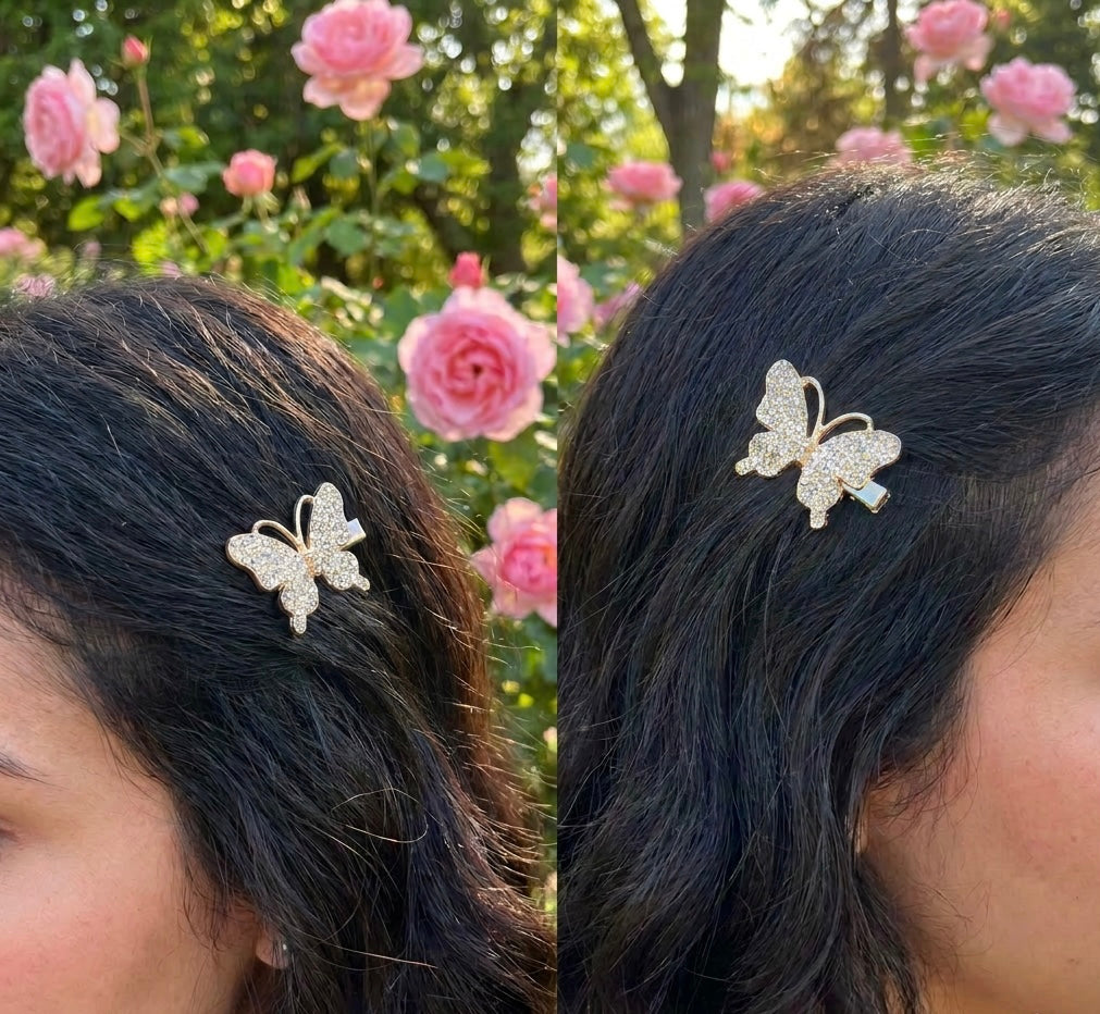 Sparkly butterfly hair clips ( pack of 2)