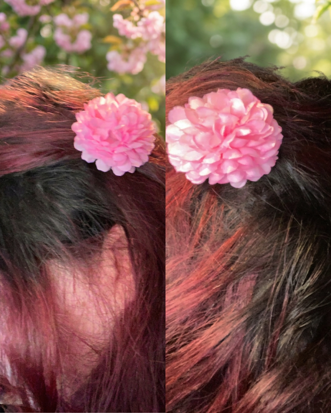Pink flower hair clips (pack of 2)